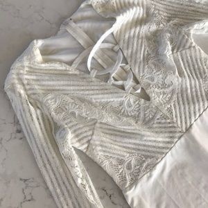 Revolve White Lace Bodysuit